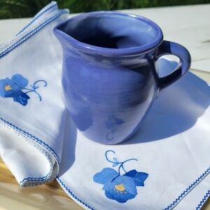 PFALTZGRAFF Stonewash Blue Creamer Small Pitcher ~ Mexico ~ VGUC ~ Retired ~ Y2K